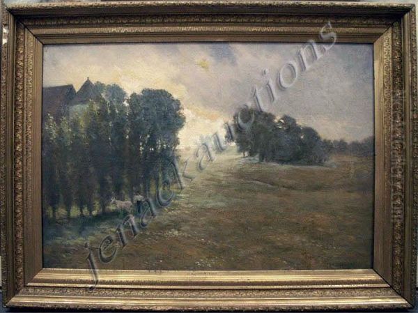 Meadow With Figures Oil Painting by H. Winthrop Peirce