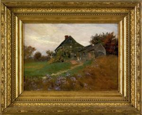 Landscape With Farmhouse Oil Painting by H. Winthrop Peirce