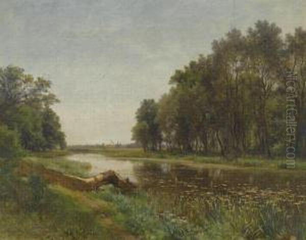 The March-au Near Lundenburg Oil Painting by Eduard Peithner Von Lichtenfels