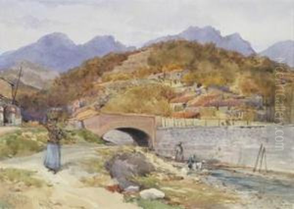 Near Mentone - In The Borrigo Valley Oil Painting by James Pelham Iii