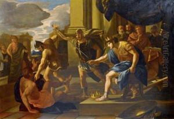 David Condemns To Death The Man Who Brings Oil Painting by Carlo Pellegrini