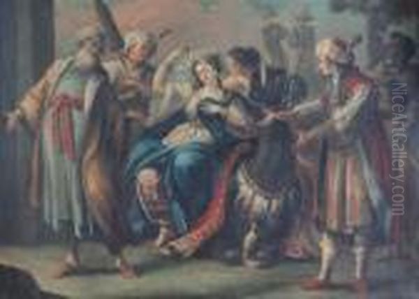 La Regina Di Saba Oil Painting by Domenico Pellegrini