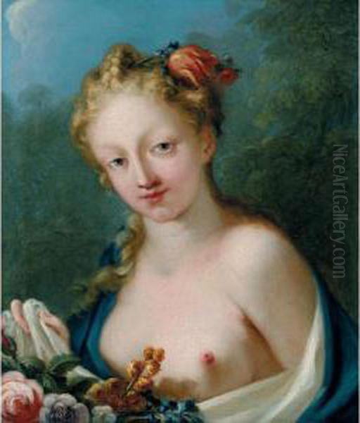 Portrait Of A Lady Oil Painting by Domenico Pellegrini