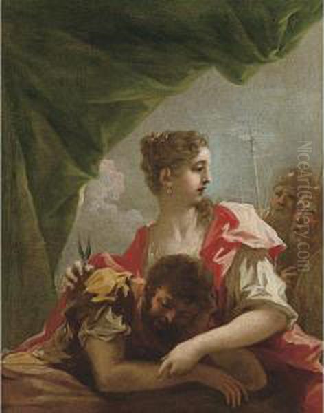 Sansone E Dalila Oil Painting by Giannantonio Pellegrini