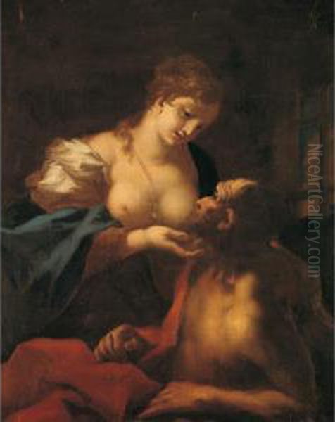 La Carita Romana Oil Painting by Giannantonio Pellegrini