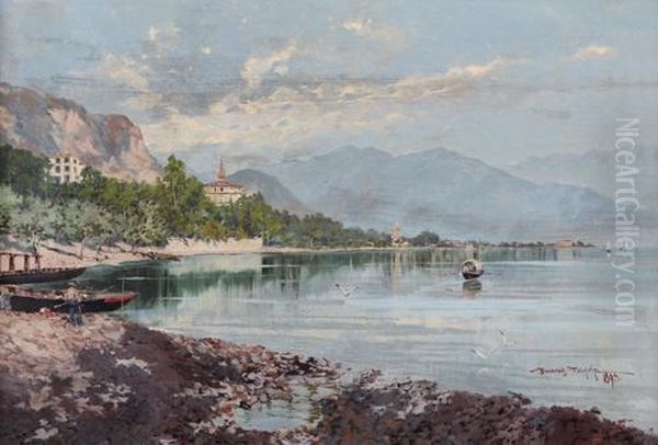 Baveno, Lago Maggiore Oil Painting by Carlo Pellegrini