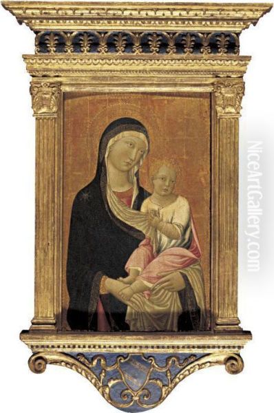 Madonna And Child Oil Painting by Pellegrino Di Mariano