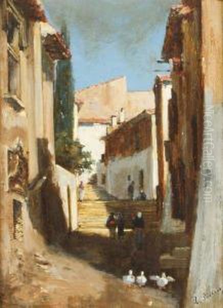 Rue De Saint-gilles, Gard Oil Painting by Leon Pellenc