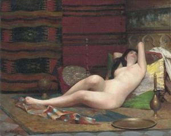 A Moment Of Reverie In The Harem Oil Painting by Alphonse Pellet