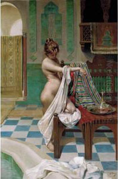 A Harem Beauty Oil Painting by Alphonse Pellet