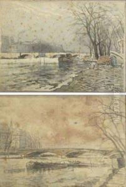 Quais De Seine Oil Painting by Pierre Jacques Pelletier