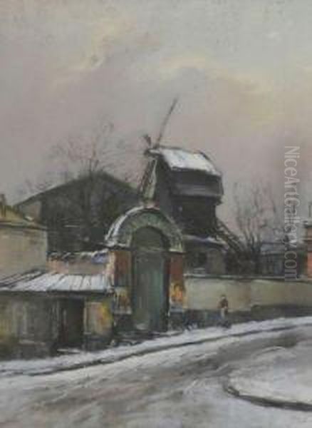 Le Moulin De La Galette Oil Painting by Pierre Jacques Pelletier