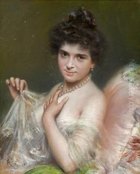 Retrato De Una Dama Oil Painting by Maximino Pena Y Munoz