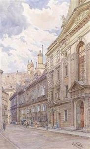 Dorotheergasse Towards Augustinerstrase Oil Painting by Erwin Pendl