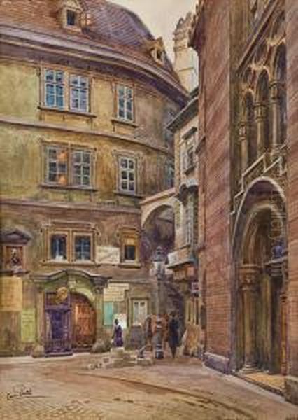 Fleischmarkt, Ecke Griechengasse In Wien Oil Painting by Erwin Pendl