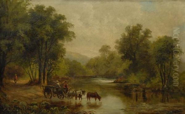 The River Crossing Oil Painting by Frank Crawford Penfold