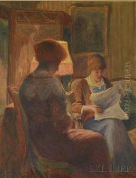 Evening Salon Oil Painting by Frank Crawford Penfold