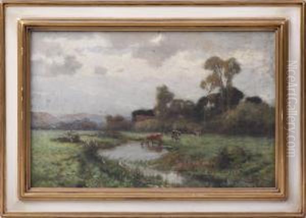 Stream Scene Oil Painting by Frank Crawford Penfold