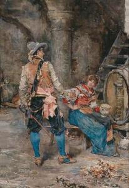 In The Wine Cellar Oil Painting by Domenico Pennacchini