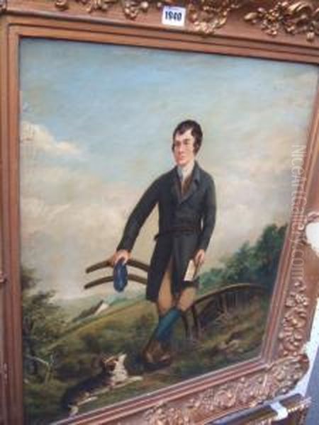 Portrait Of Robert Burns Oil Painting by D.I. Pennicuick