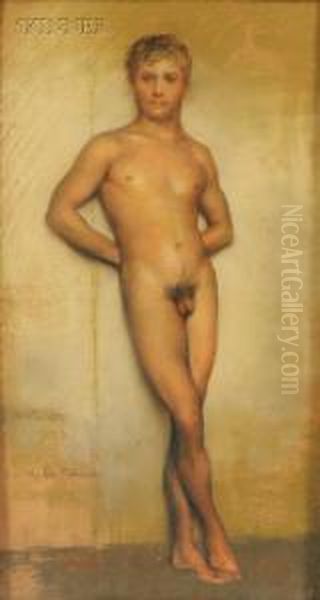 Portrait Of A Young Man, Nude Oil Painting by Harper Pennington