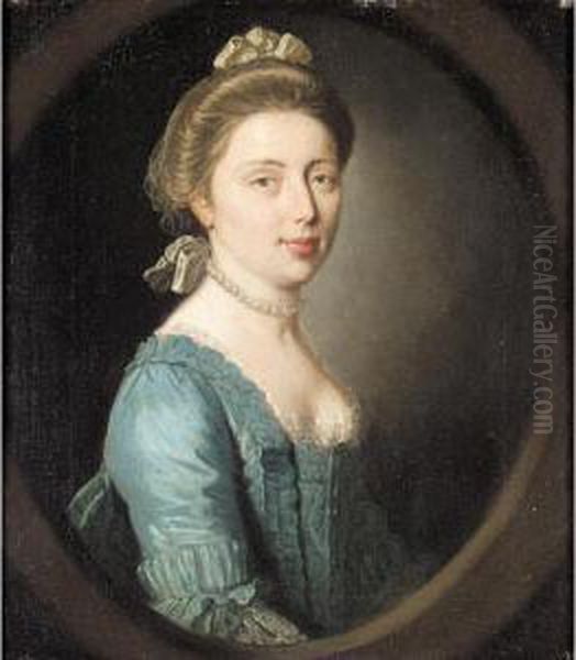 Portrait Of A Lady; Portrait Of A Gentleman Oil Painting by Edward Penny