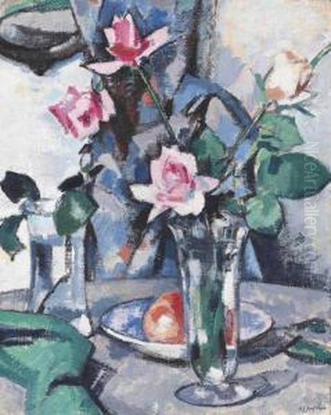 Roses Oil Painting by Samuel John Peploe