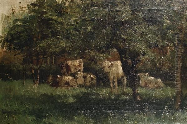 Cattle In Dappled Sunlight Oil Painting by Arthur Douglas Peppercorn