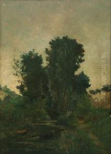 Paysage Et Riviere Oil Painting by Paul Emmanuel Peraire