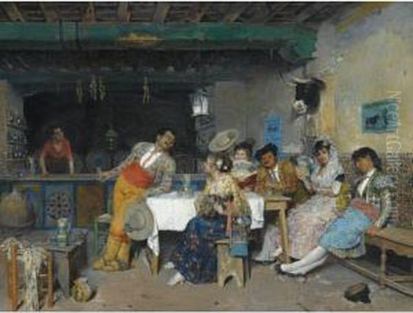 Amusement In The Tavern Oil Painting by Francisco Peralta del Campo