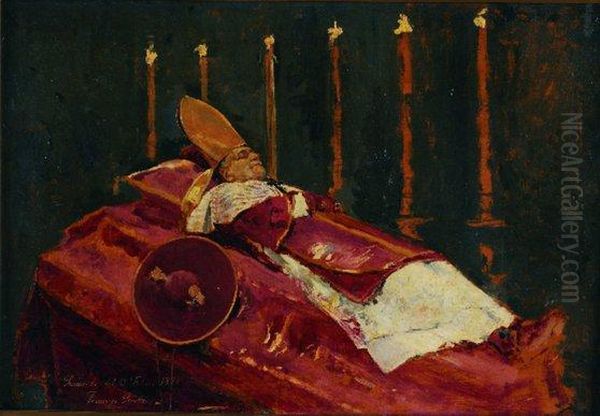 La Muerte De Pio Nono Oil Painting by Francisco Peralta del Campo