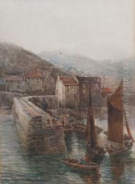 Polperro Oil Painting by E.D. Percival