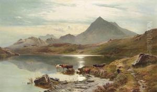 Llyn Y Cwm Flynnon, North Wales Oil Painting by Sidney Richard Percy