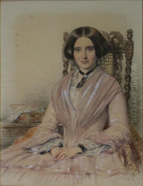 Portrait Of A Young Lady Oil Painting by William Percy