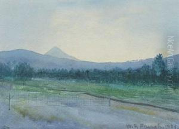 Tennis Court, Possibly County Wicklow,1906 Oil Painting by William Percy