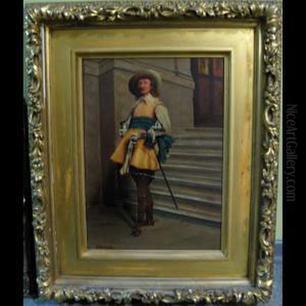 Cavalier In Dress Regalia Oil Painting by J. Pereboom