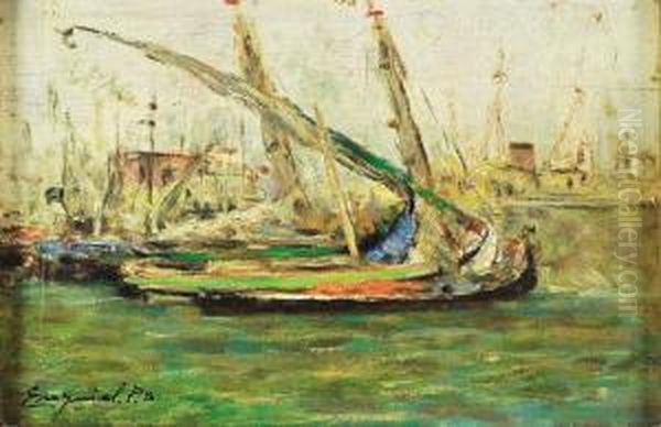 Barcos No Cais Oil Painting by Ezequiel Pereira