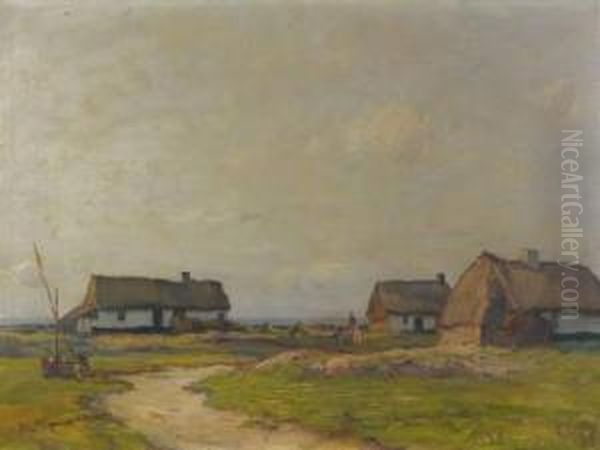 Hameau Avec Isbas Dans La Campagne Russe Oil Painting by Wladimir Wassiliew. Perepletchikoff