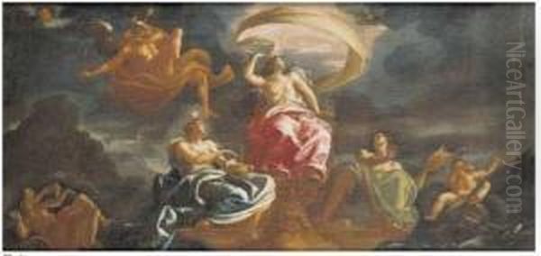 A) Mercurio E I Quattro Elementi B) Apollo, Diana E Il

Tempo Oil Painting by Francesco Perezzoli