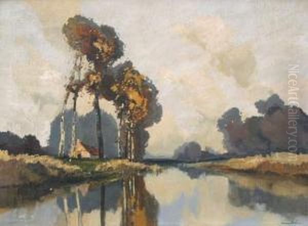 Etang De St Jean. Sologne. Oil Painting by Lucien Peri