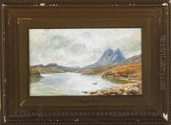 Ben Hope, Loch Hope; Calma Loch Oil Painting by Arthur Perigal