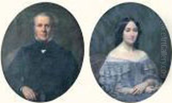 Portrait Du Comte Et De La Comtesse De Rocheplatte Oil Painting by Alexis Joseph Perignon