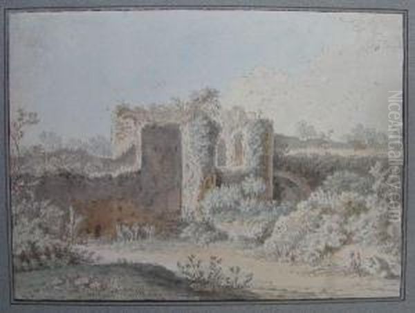 Ruines D'un Chateau Envahi Par La Verdure Oil Painting by Alexis Nicolas Perignon