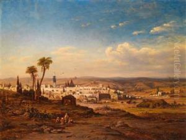 Blick Auf Bethlehem Oil Painting by Friedrich Perlberg