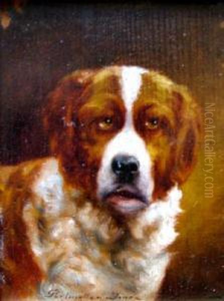 Portrait Of A Dog Oil Painting by Imre Perlmutter