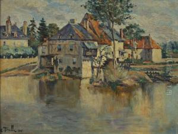 Argenton Sur Creuse Oil Painting by Ernest Marie Pernelle