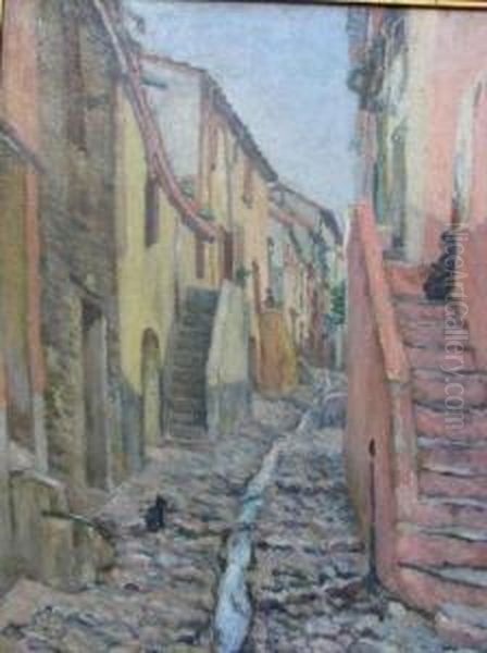 Rue De Village Oil Painting by Ernest Marie Pernelle