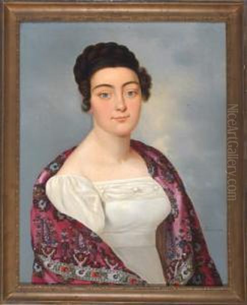 Portrait Anna Elisabetha Hoessner, Geb. Bauer Oil Painting by Joseph Nicolaus Peroux