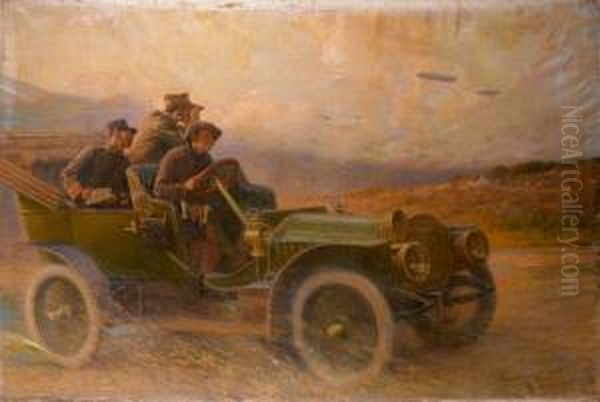 Promenade En Voiture Oil Painting by Henry Perrault