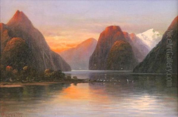 Mitre Peak Oil Painting by John Douglas Perrett